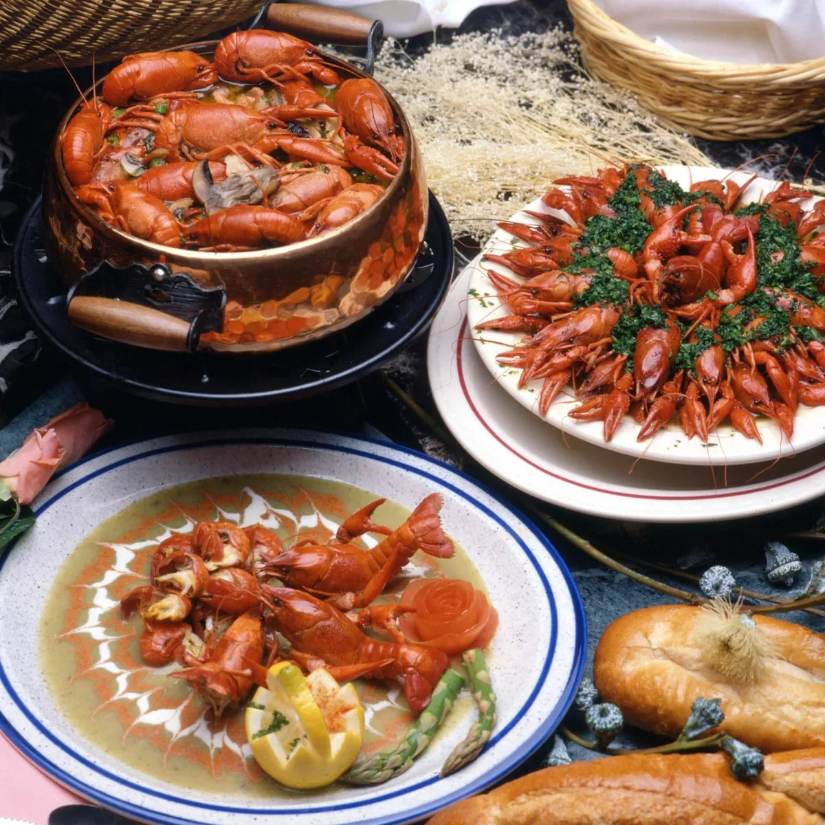 Restaurant brand photograph — Louisiana crawfish dishes